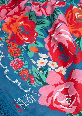 Tuch BG Square, nostalgic rose carpet // No.:1, Accessoires, Blau