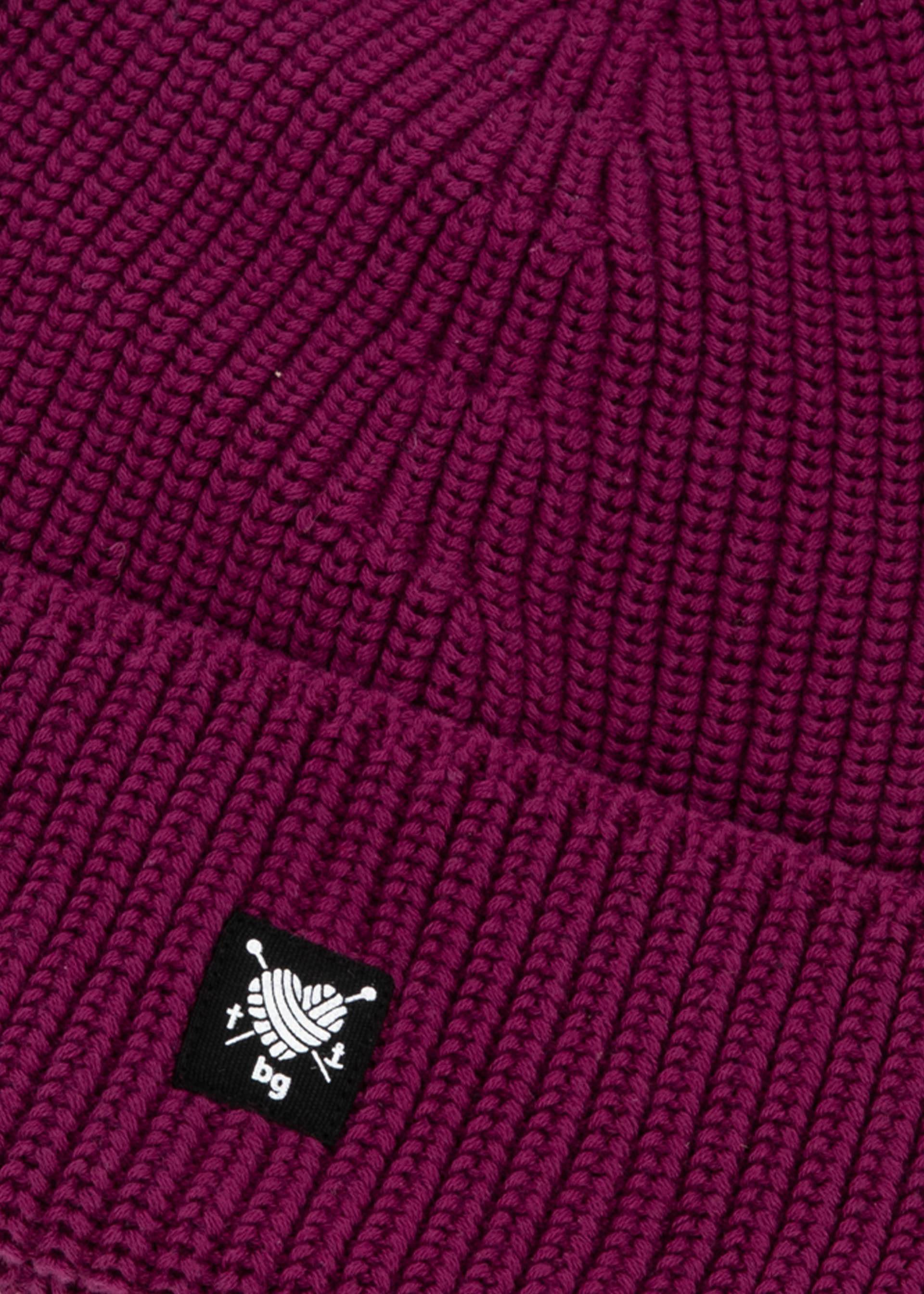 Strickmütze Beanie Queen, plain pink braid, Accessoires, Lila