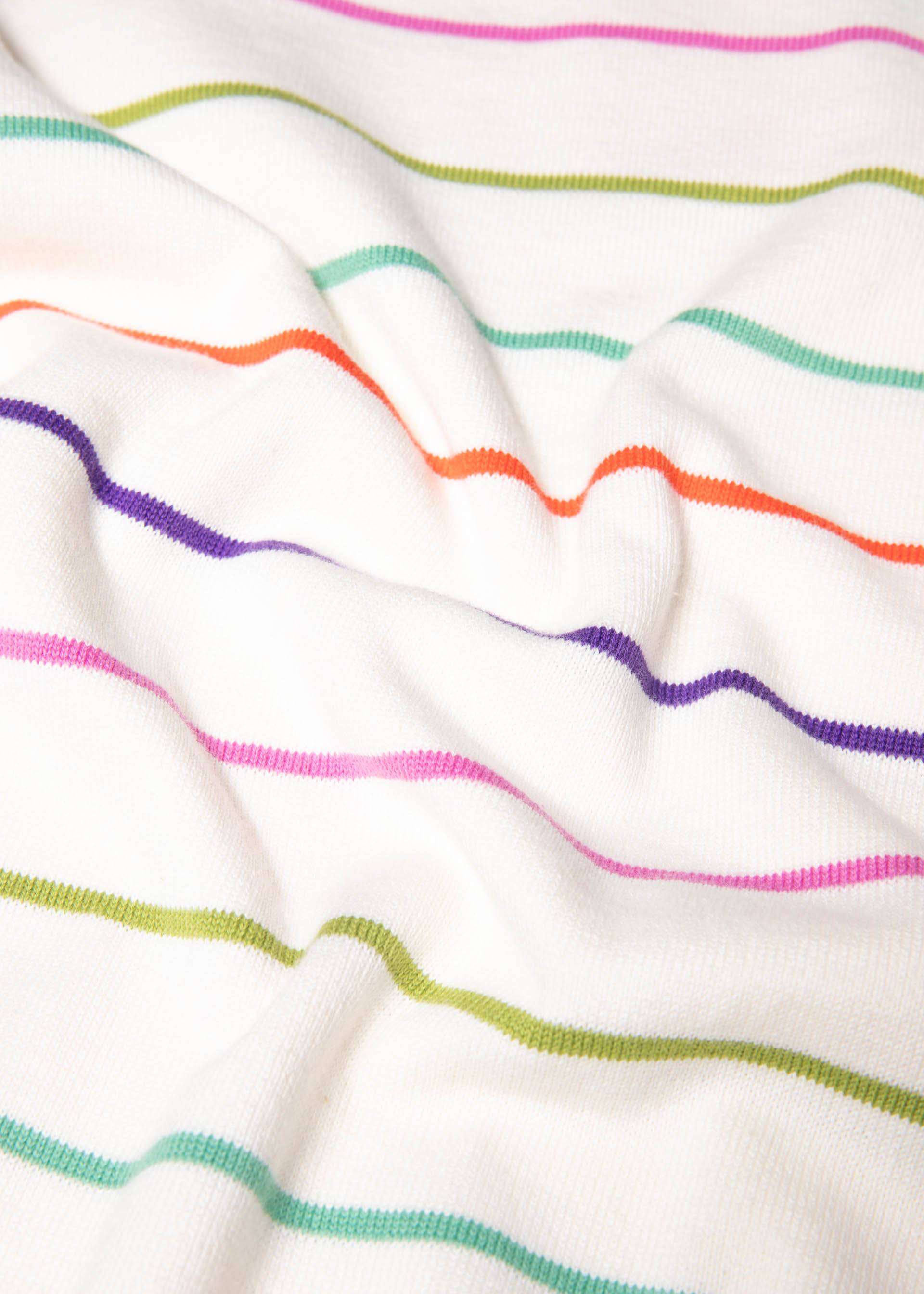 Strickpullover Pretty Preppy, rainbow ribbons stripes, Strickpullover, Weiß