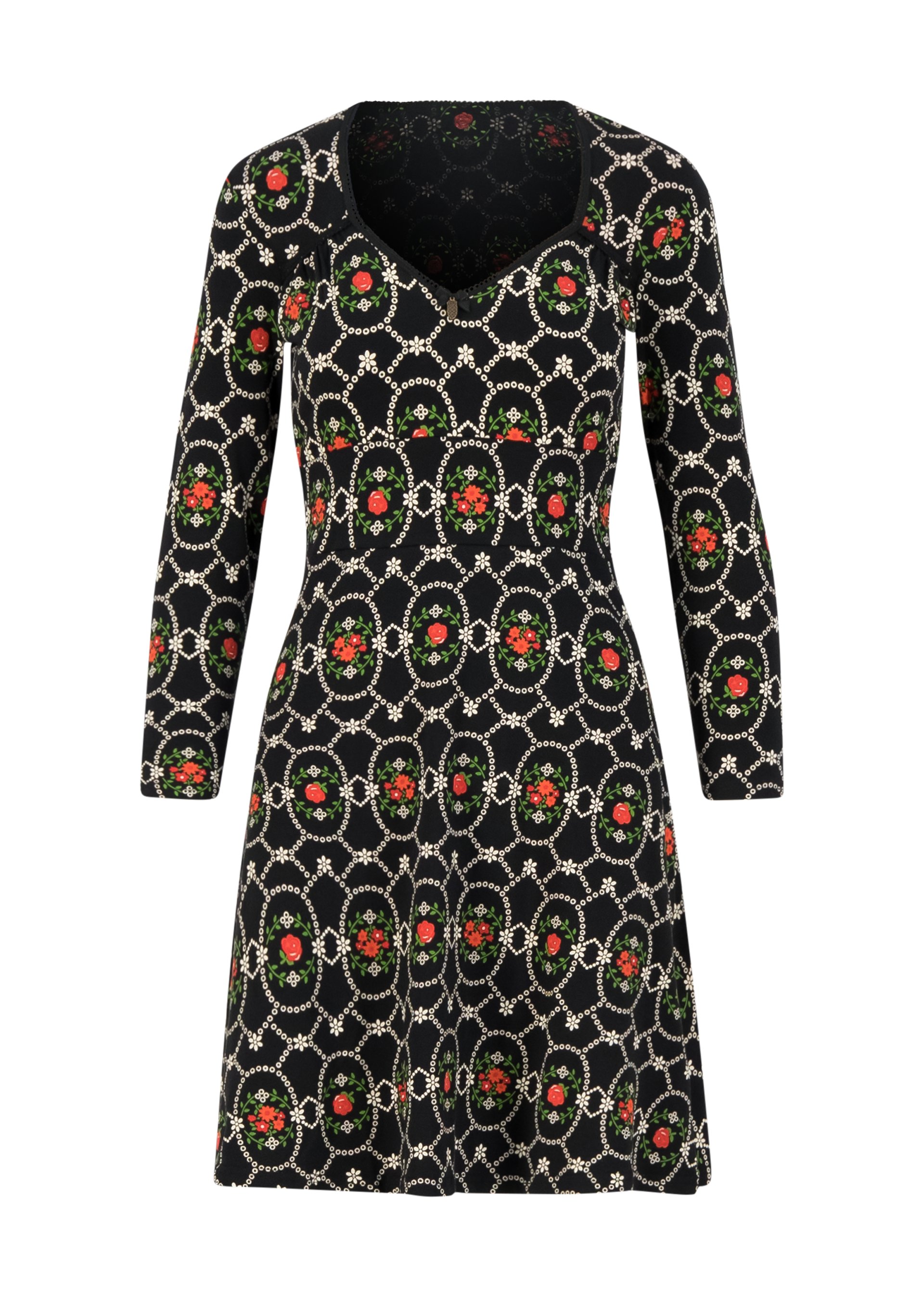 Jerseykleid diamond heart, dark kitten, Kleider, Schwarz