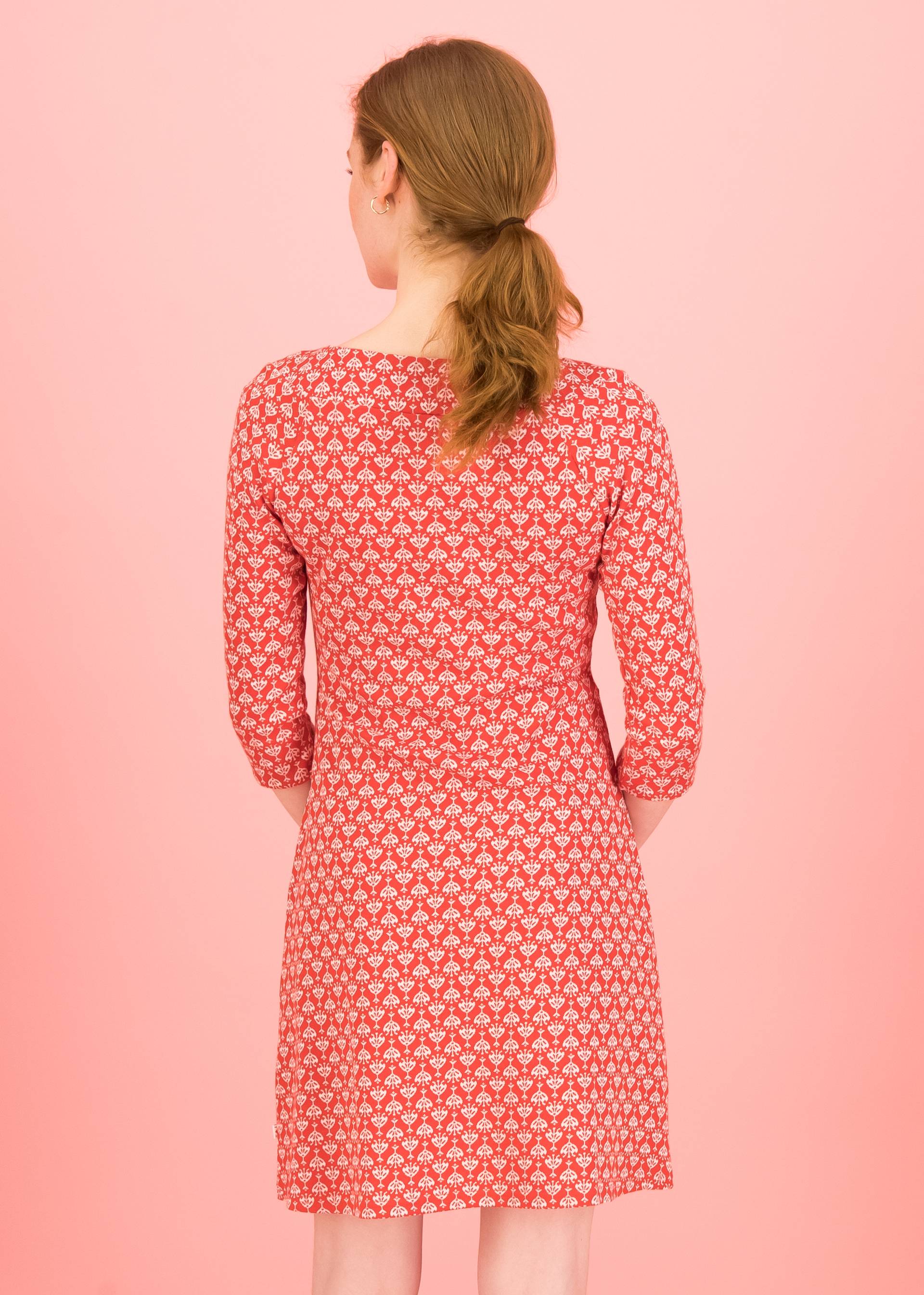 Freizeitkleid Mod a Hula Button, vintage red flower tapestry, Kleider, Rot