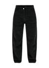 Corduroy Pants High Waist Olotte, soft black, Trousers, Black
