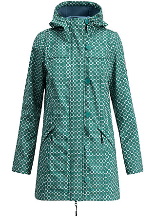 Soft Shell Jacket wild weather long anorak, tiny triangle, Jackets & Coats, Green