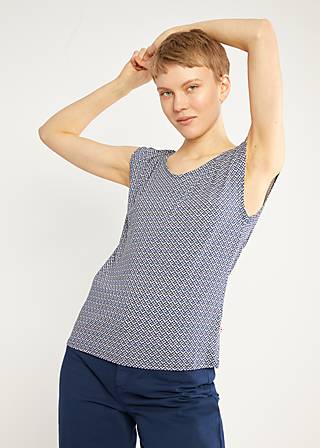 Sleeveless Top Breezy Flowgirl, little desert monument, Tops, Blue