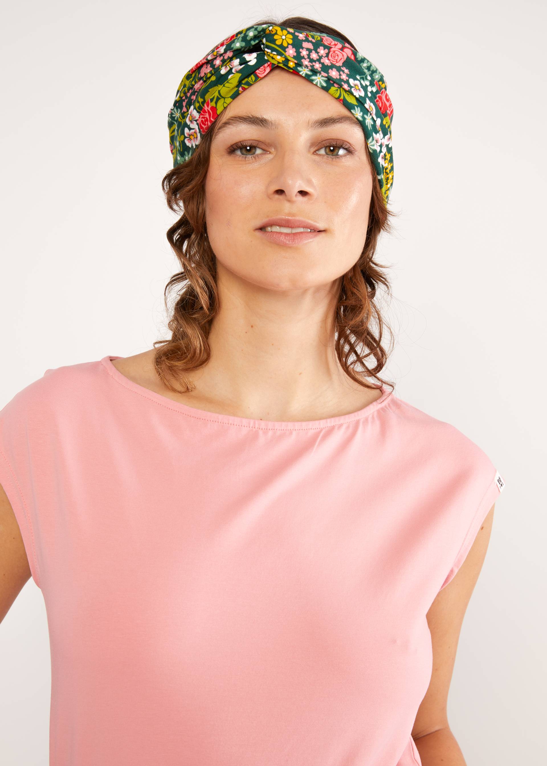 Hair band Diva Knot, peacock flowers, Accessoires, Green