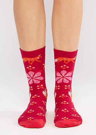 Baumwollsocken Sensational Steps, fantastic fox socks, Socken, Rot
