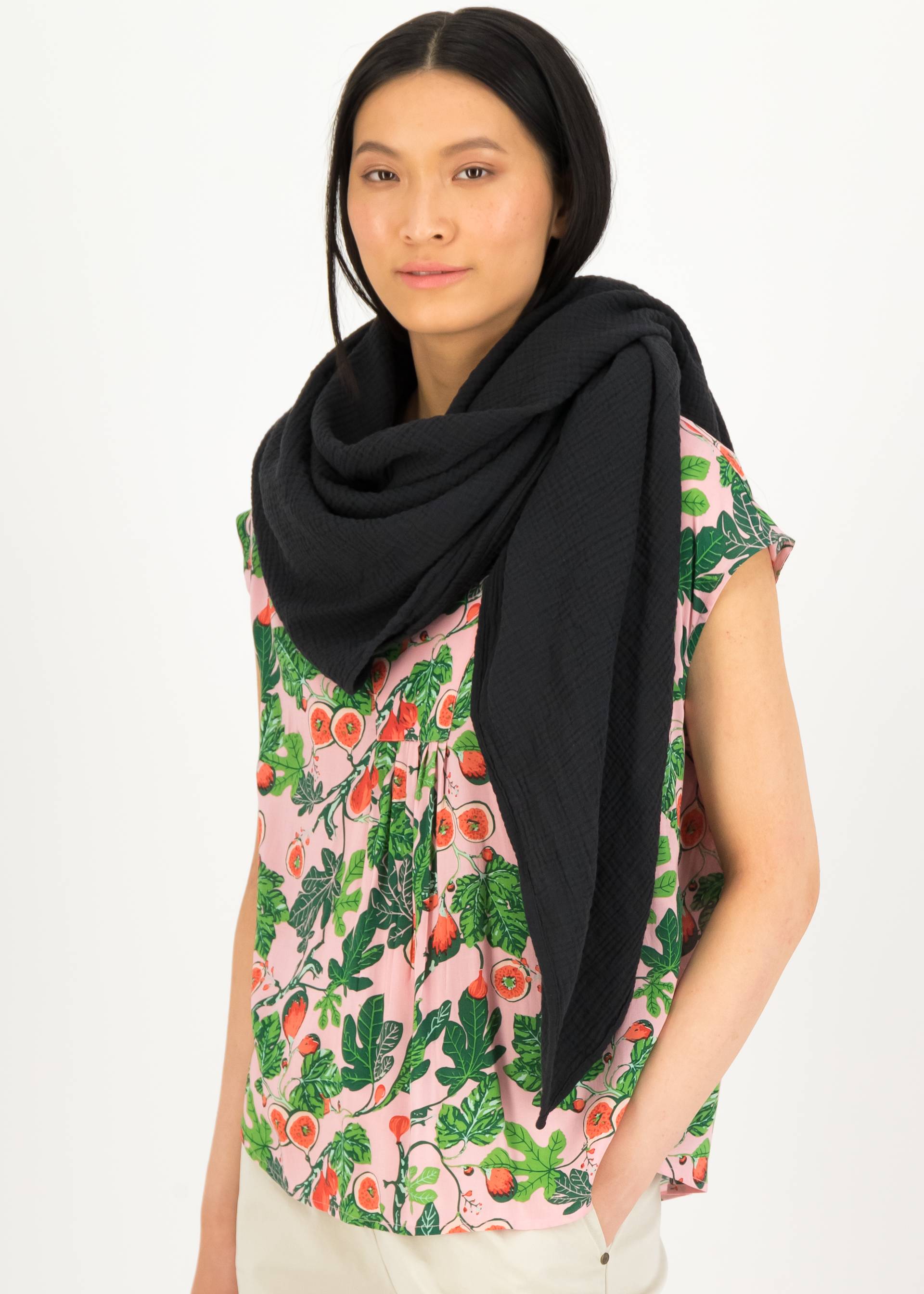 Tuch Fine Twine, notte oscura, Accessoires, Schwarz