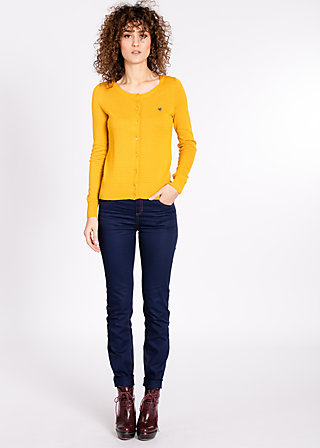 logo knit cardigan, yellow me, Strickpullover & Cardigans, Gelb