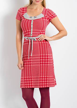Jerseykleid hemdsärmel liesl dress, cinnamon checkers, Kleider, Rot