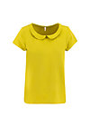 logo woven blouse, sweet yellow, Tops, Yellow