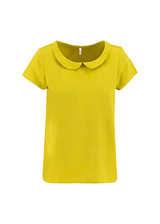 logo woven blouse, sweet yellow, Tops, Yellow