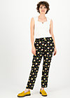 Summer Pants upsy daisy, campsite flowers, Trousers, Black
