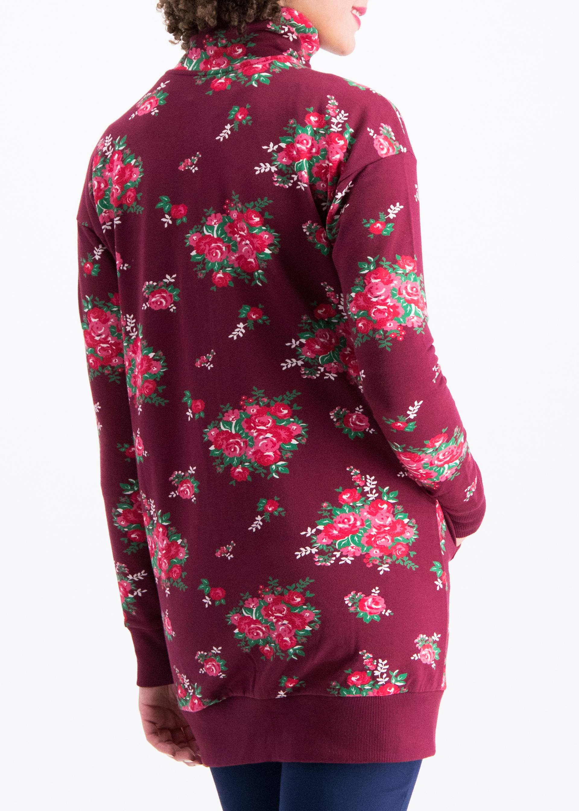 Zip Top strong girl next door, flower for babushka, Sweatshirts & Hoodies, Red