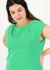 Ringelshirt logo stripe top, green tiny stripe, Shirts, Grün