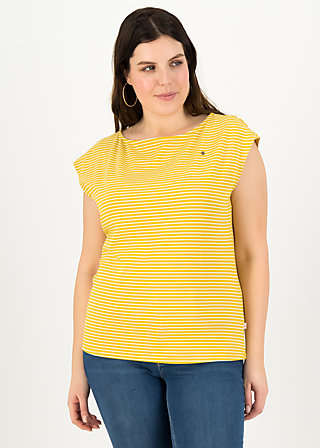 Breton shirt logo stripe top, yellow tiny stripe, Shirts, Yellow