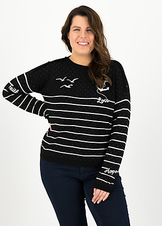 Knitted Jumper seaside cottage, sailors passion, Knitted Jumpers & Cardigans, Black