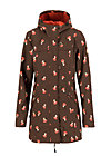Soft Shell Jacket wild weather long anorak, mushroom in the wood, Jackets & Coats, Brown