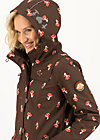 Soft Shell Jacket wild weather long anorak, mushroom in the wood, Jackets & Coats, Brown