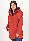 Soft Shell Jacket wild weather long anorak, red stars, Jackets & Coats, Red