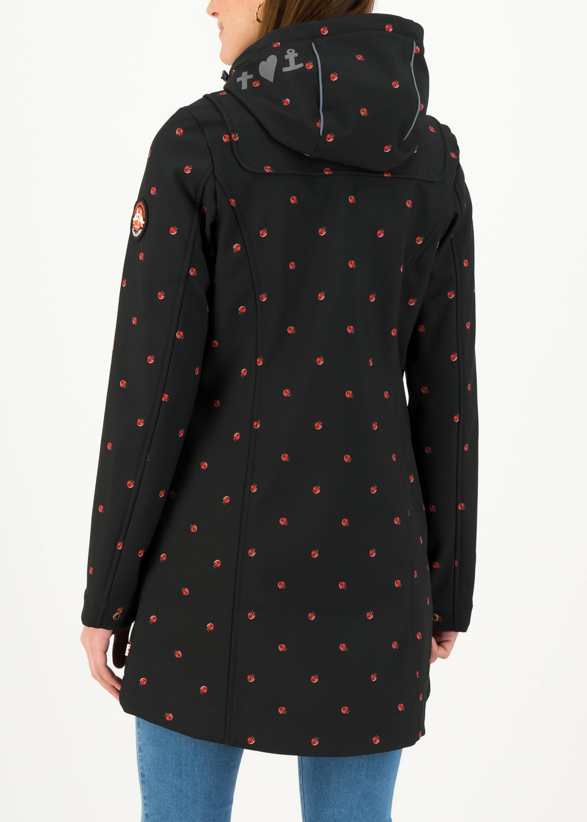 Soft Shell Jacket wild weather long anorak, ladybug friends, Jackets & Coats, Black