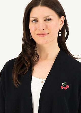 Lange Strickjacke Wonderful Wrapper, plenty cherry, Strickpullover & Cardigans, Schwarz