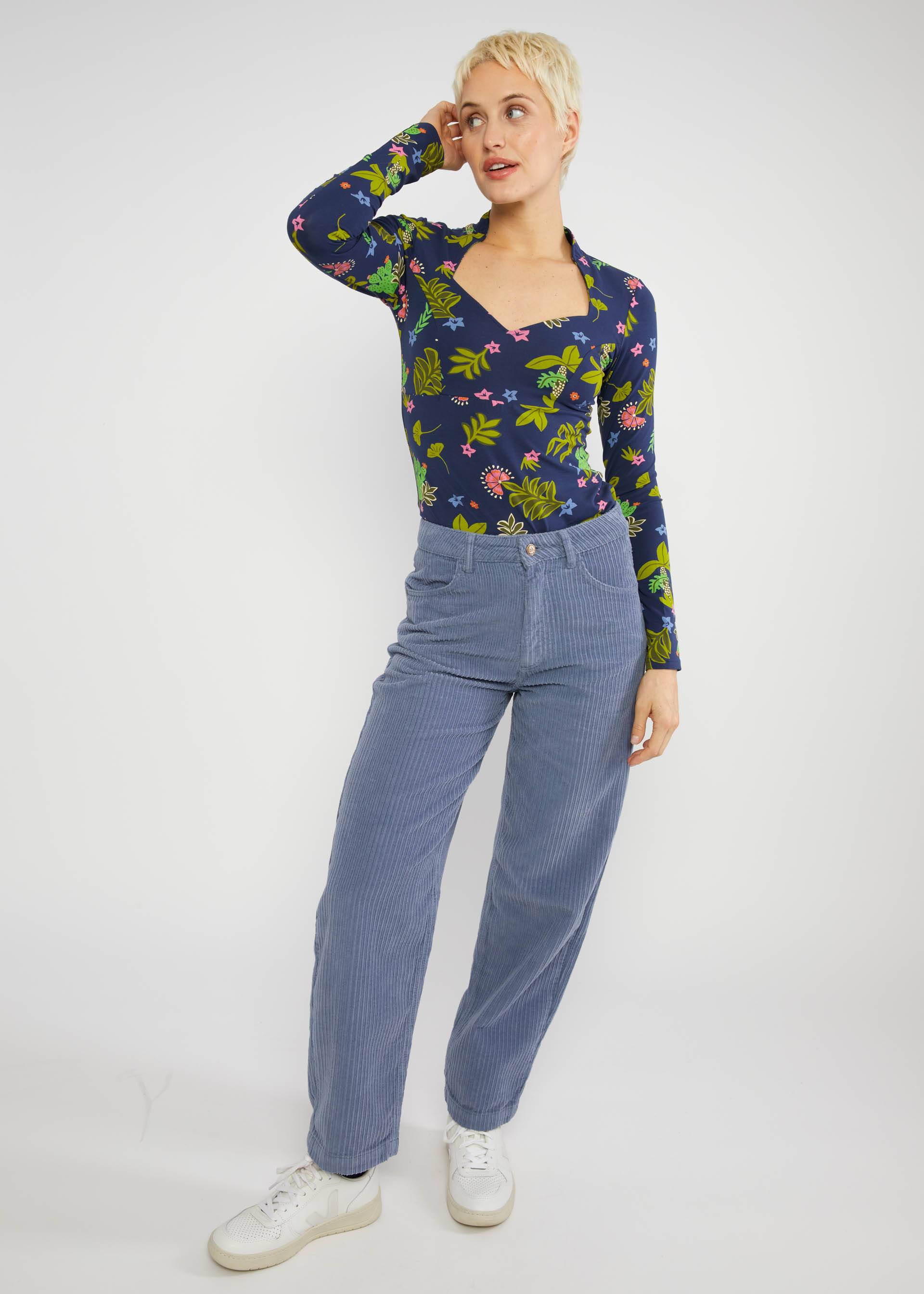 Longsleeve Miraculous Power, prehistoric fauna, Shirts, Blau