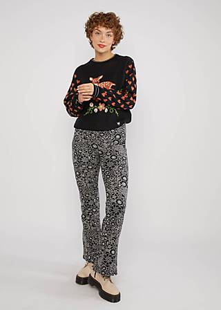 Schlaghose On a Winters Day Flared, flower field, Hosen, Schwarz