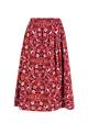 Midi Skirt Swing Around the Clock, romantic interlacing, Skirts, Red