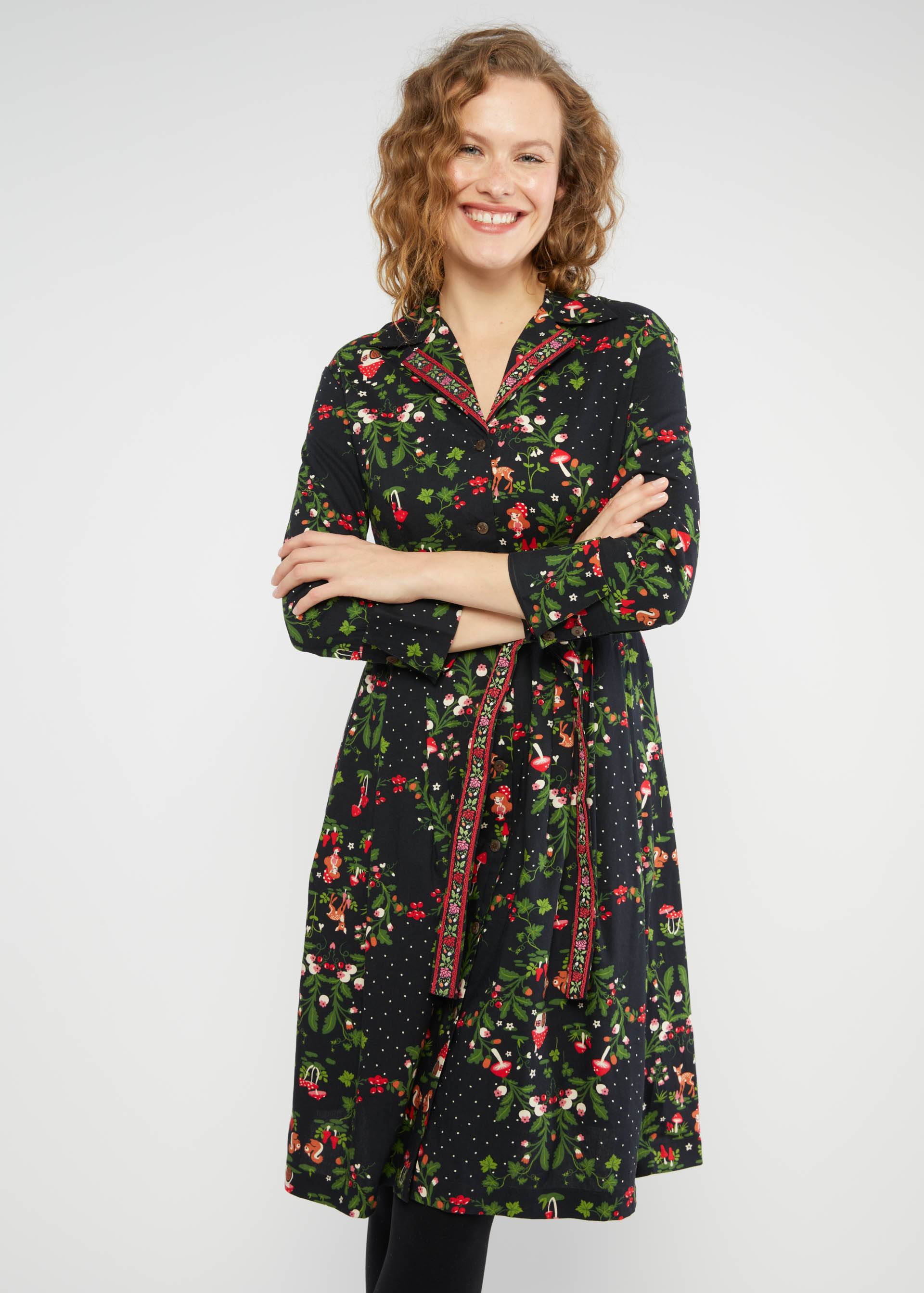 Blusenkleid Zauberknopf und Kragen, homely mushroom, Kleider, Schwarz