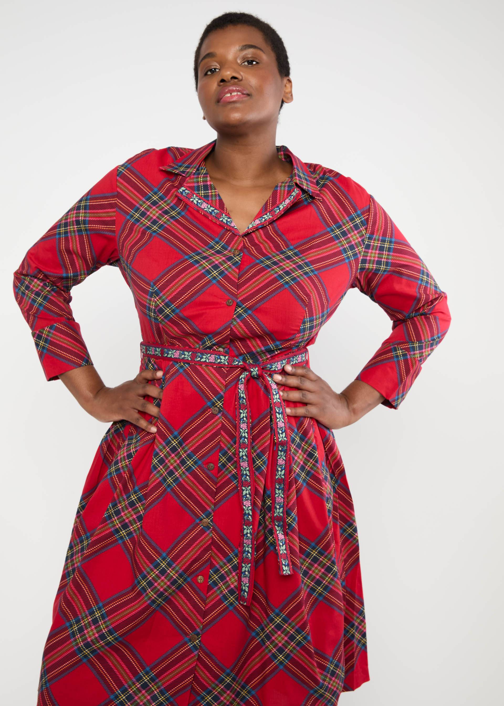 Blusenkleid Zauberknopf und Kragen, rainbow steward, Kleider, Rot