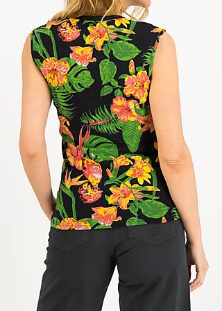 Sleeveless Top Let Romance Rule, tropical island, Tops, Black