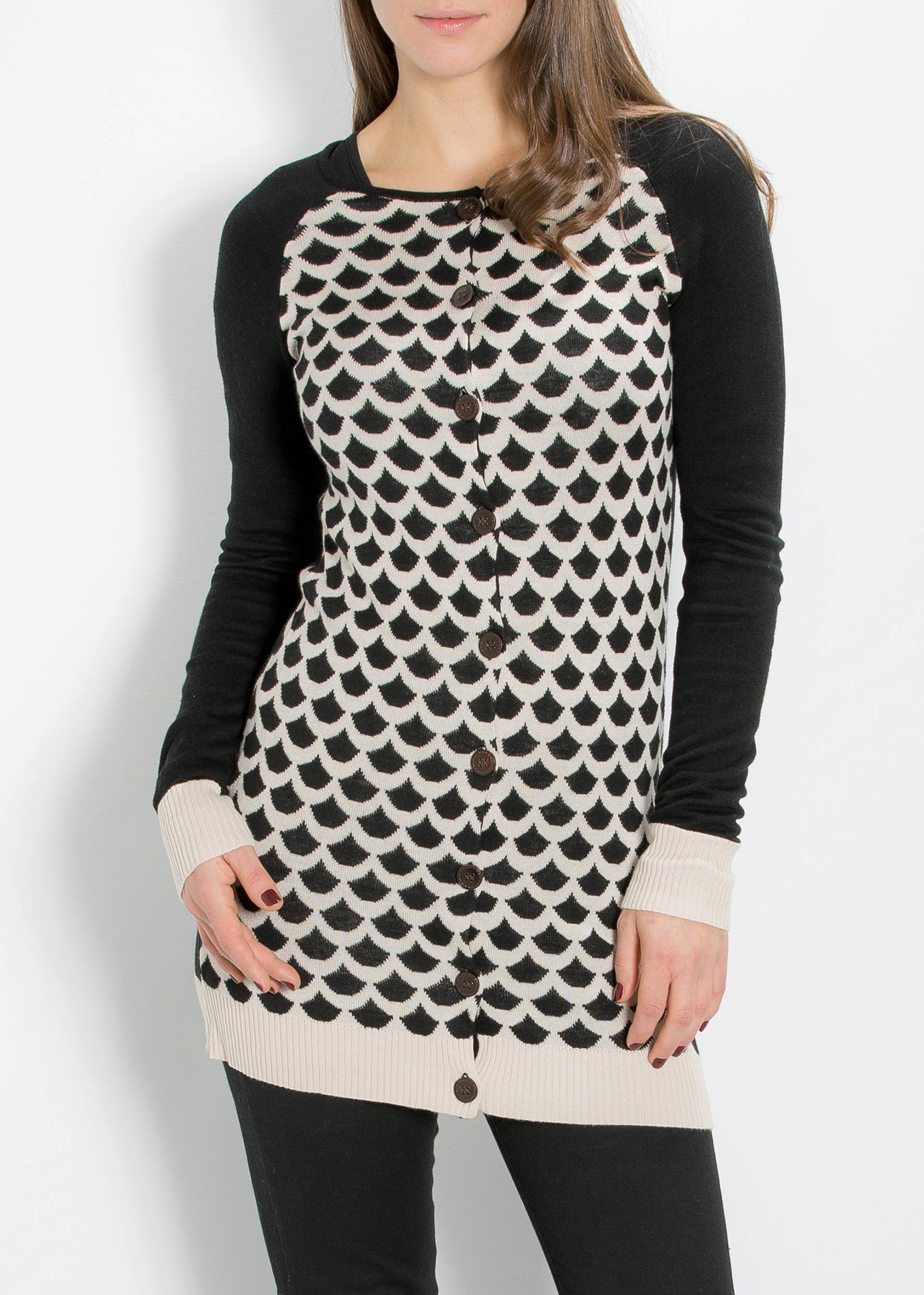 Lange Strickjacke marry me ankerklaus, koi scales, Kleider, Schwarz