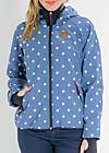 Soft Shell Jacket cosy rainstorm survival zip, downtown dots, Jackets & Coats, Blue