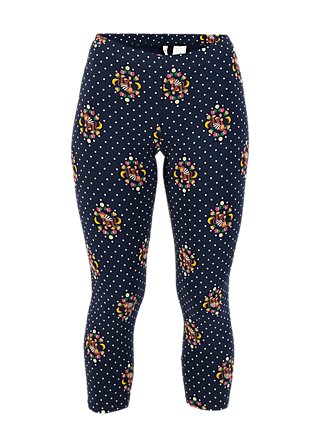 Women's navy blue cotton tights with polka dots pattern