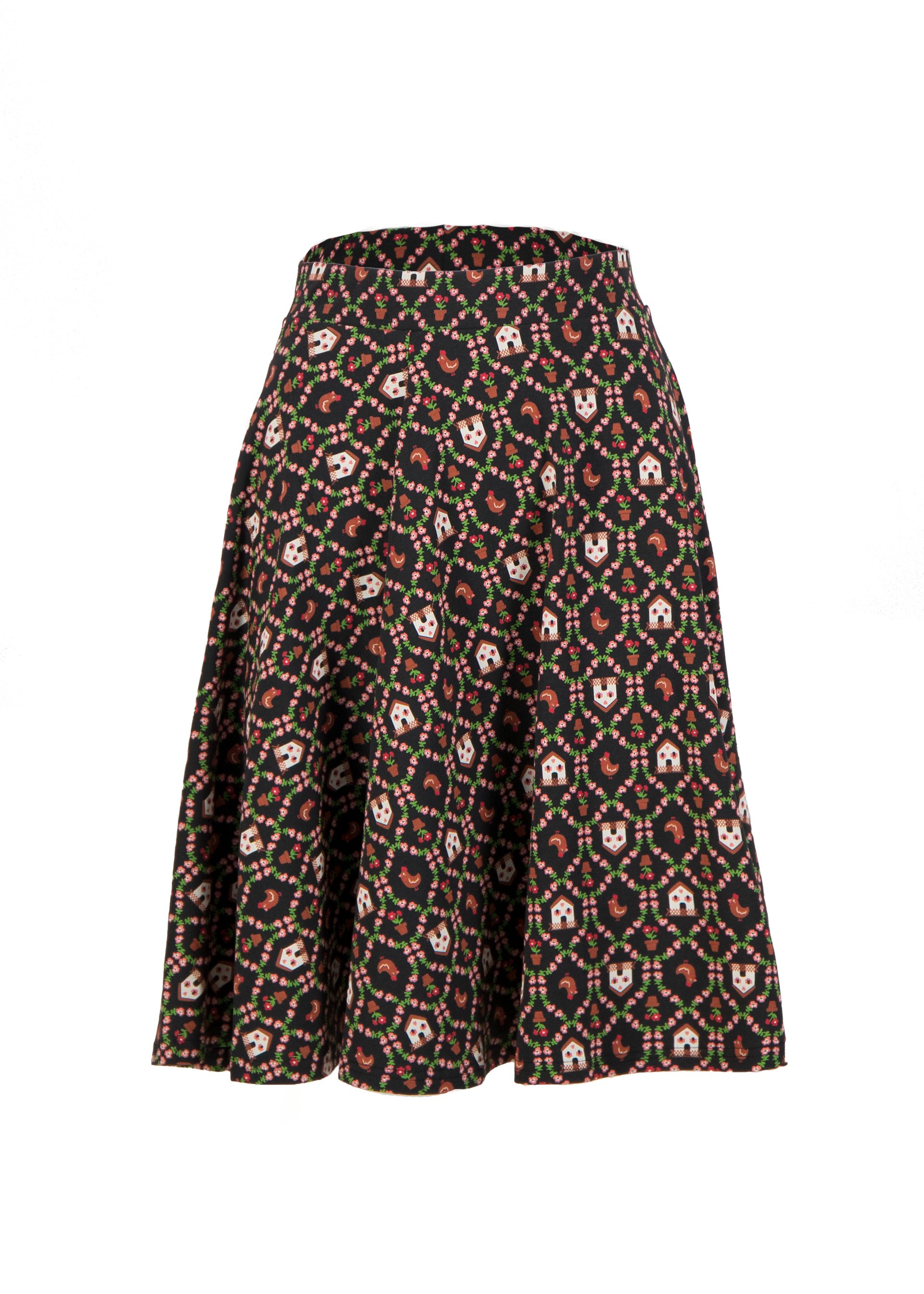 Circle Skirt fullmoon, cottage chicken love, Skirts, Black