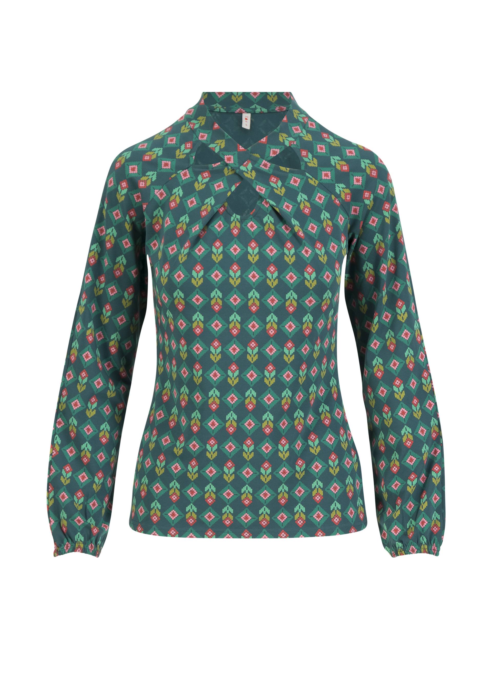 Longsleeve Poetic Garden Boho, freezy breezy flower, Shirts, Gr&uuml;n