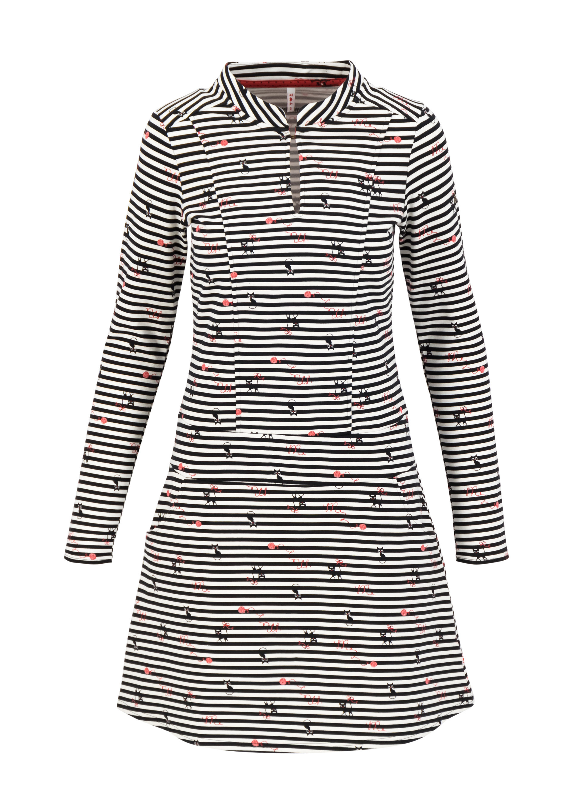 Sweatkleid pollys power, spin the stripes, Kleider, Schwarz