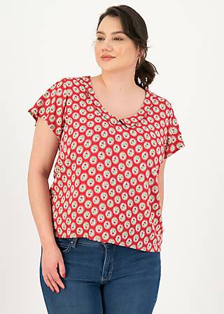 Short sleeve blouse feed the birds, ticket to joy, Blouses & Tunics, Red
