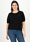 Knitted Jumper logo pully roundneck 1/2 arm, black one, Knitted Jumpers & Cardigans, Black