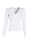 logo knit cardigan, clear white, Strickpullover & Cardigans, Weiß