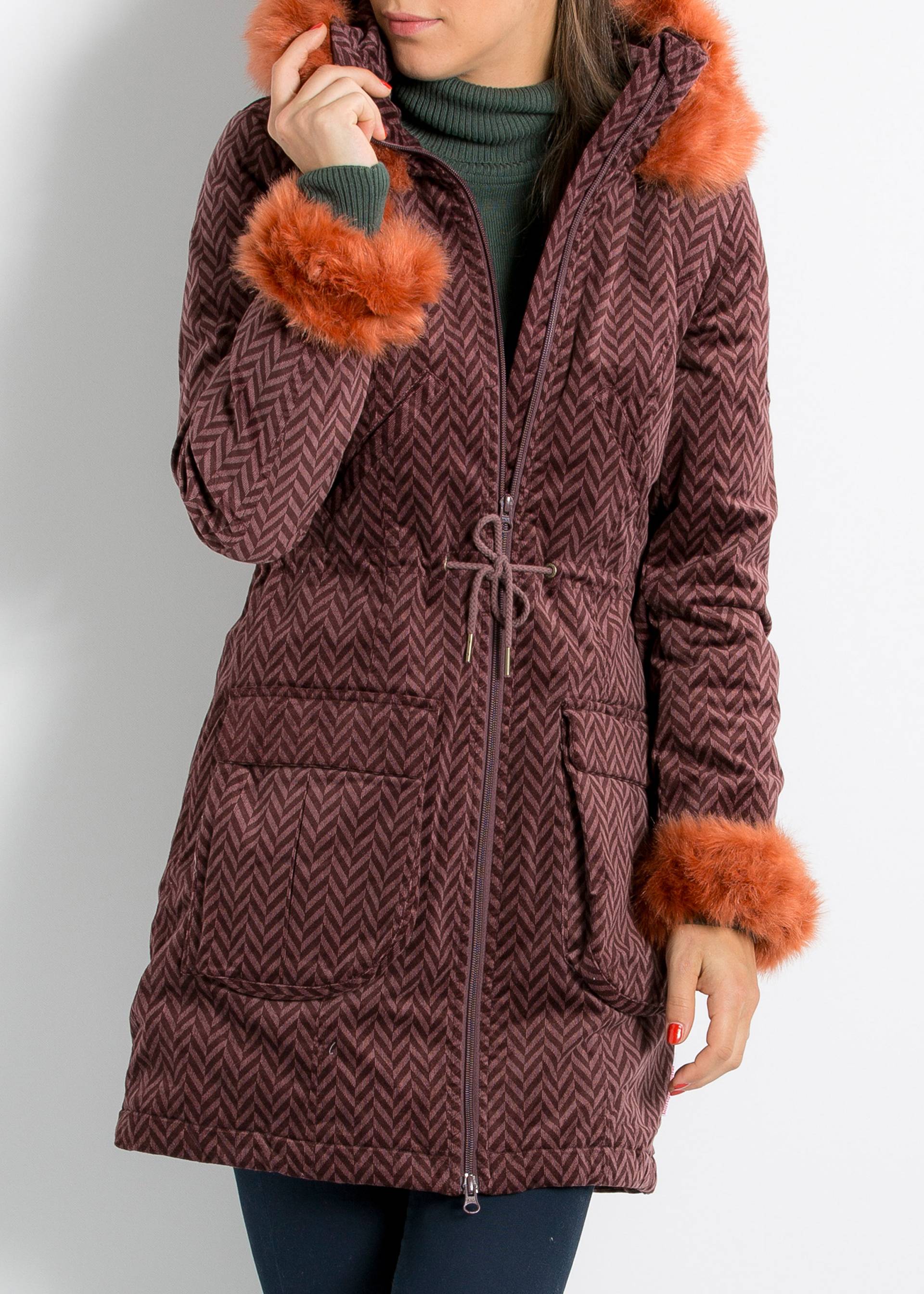 Winter Parka fake fox trottoir parka, magic spikes, Jackets & Coats, Purple