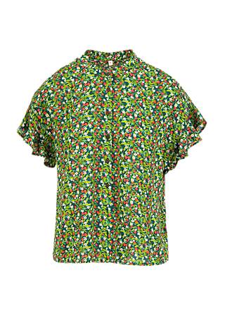 Summer blouse Cubistic Romance, le jardin de grand-mère, Tops, Green