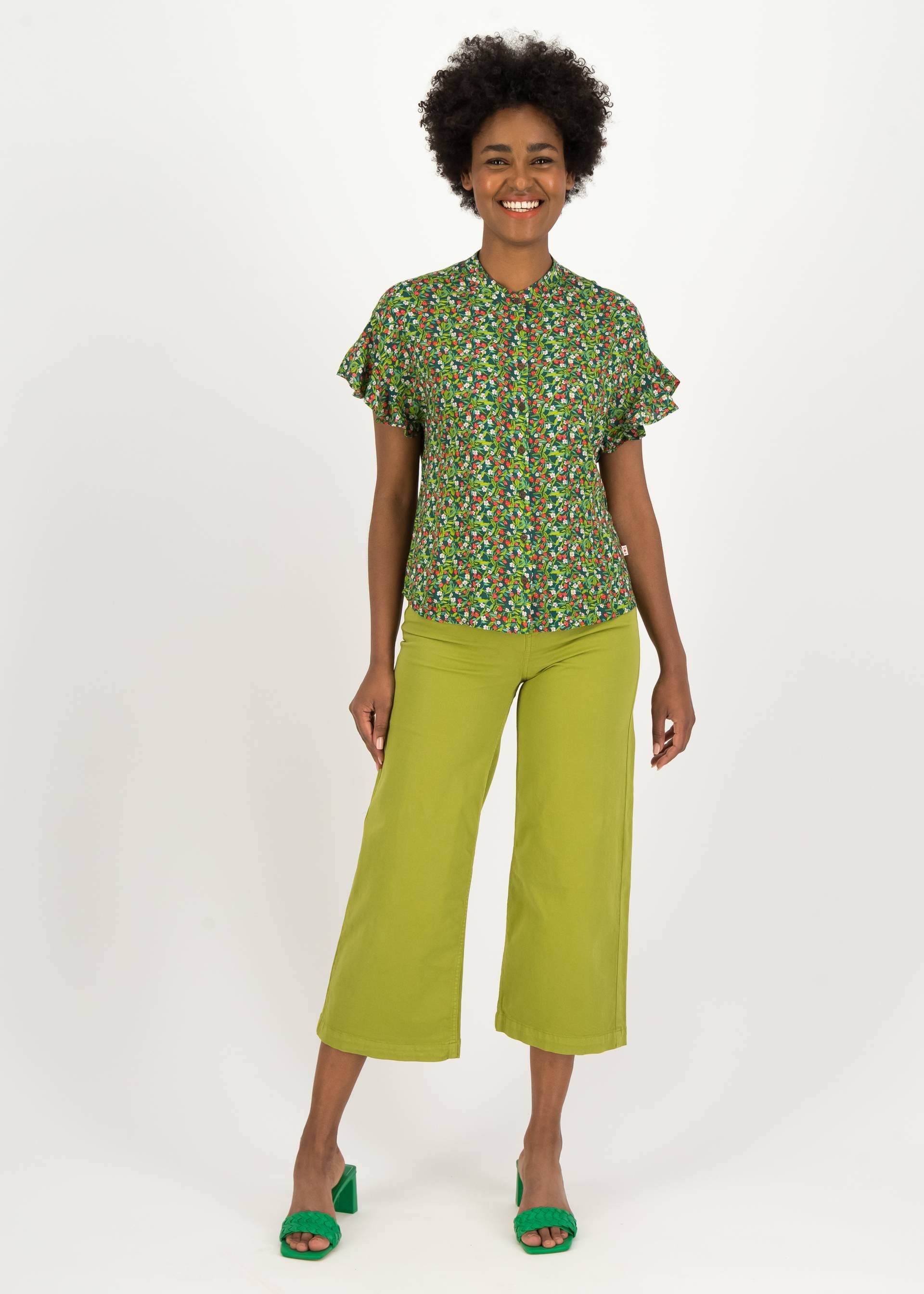 Sommerbluse Cubistic Romance, le jardin de grand-mère, Blusen & Tuniken, Grün