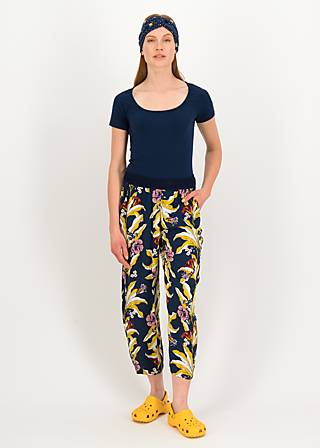 Sommerhose Flatterby Oval, fleurs d'hibiscus, Hosen, Blau