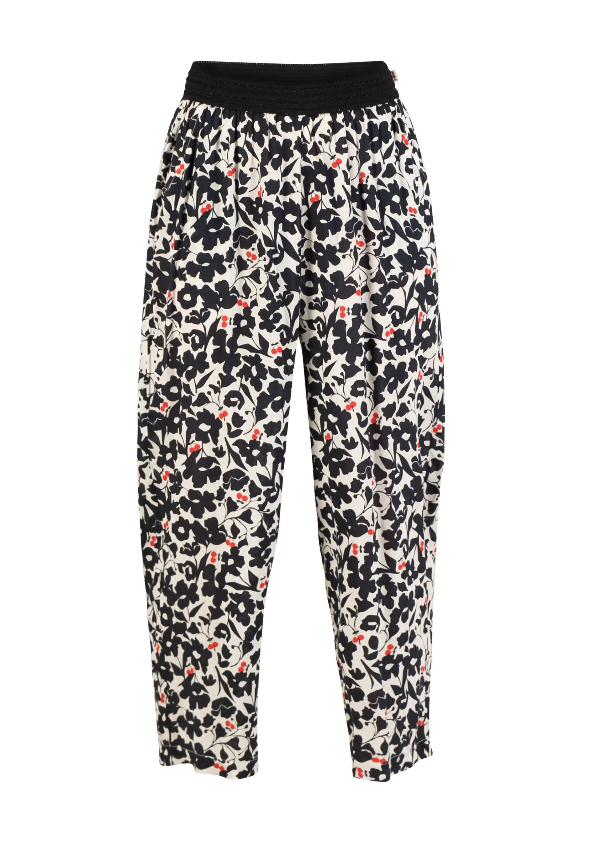 Summer Pants Flatterby Oval, modern flowerbomb, Trousers, White