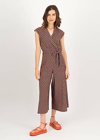Jumpsuit Hello Fritjes Culotte, fleurs dansantes, Trousers, Black