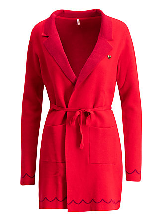 Lange Strickjacke gone with the ostwind, luxury traintravel, Strickpullover & Cardigans, Rot