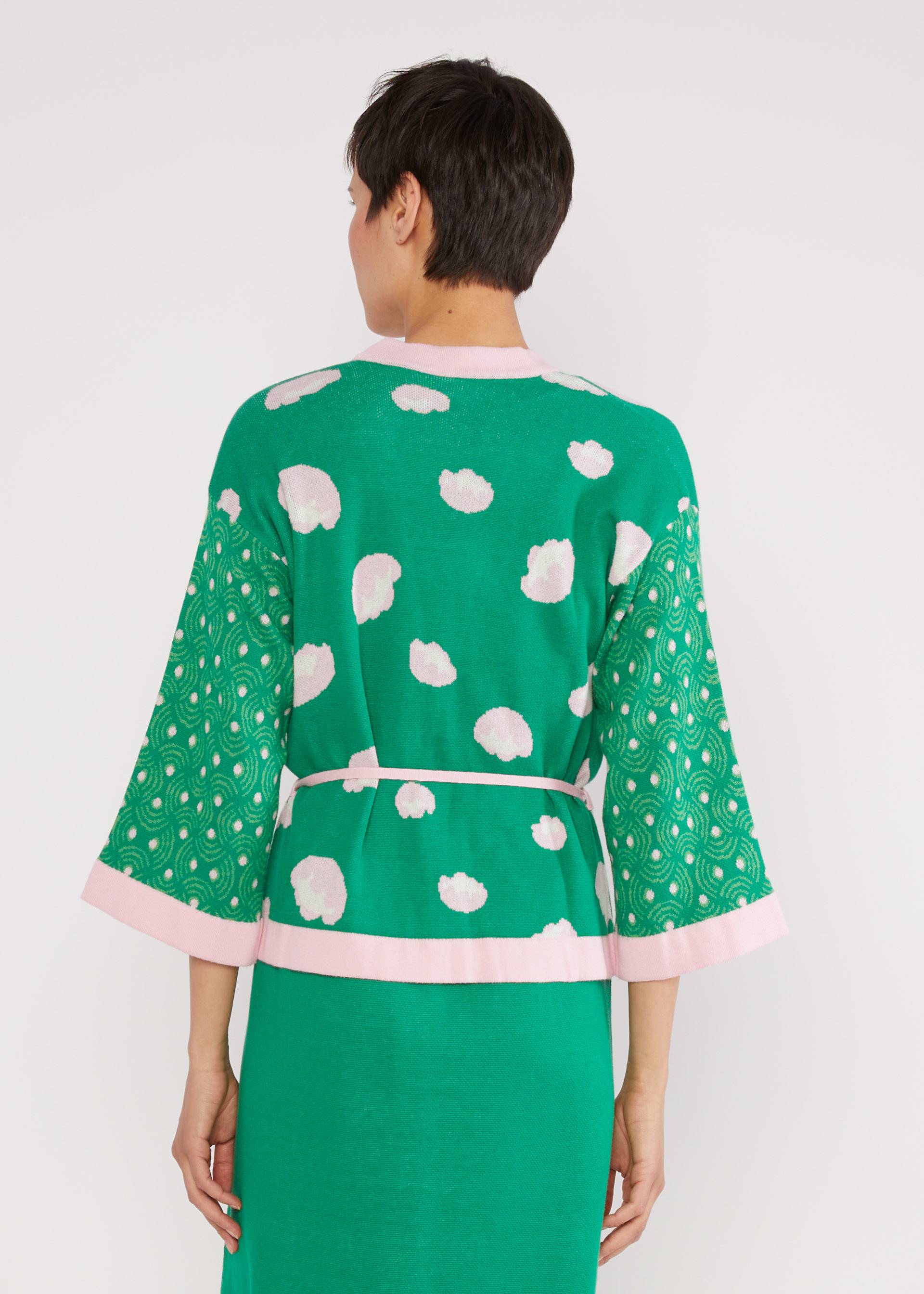 Sommer Cardigan Mingle Mangle, artistic rose blossom, Cardigans, Gr&uuml;n