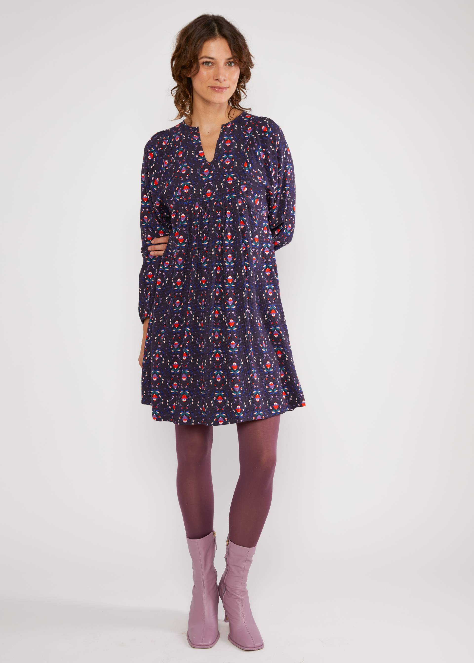 Herbstkleid Saint Tropen Short, braided flower, Kleider, Lila