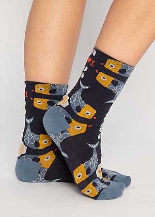 Baumwollsocken Sensational Steps, romantic fish socks, Socken, Blau